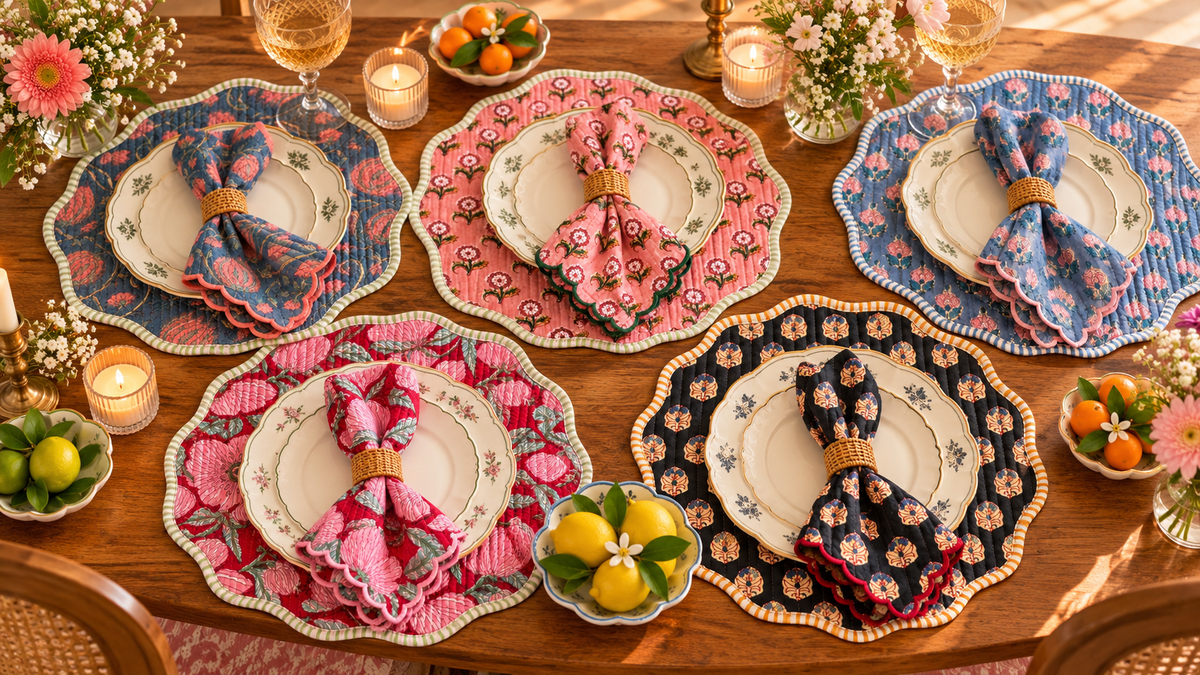 Quilted Placemats and Scalloped Napkins